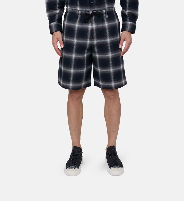 Plaid Pattern Elastic Waistband Shorts