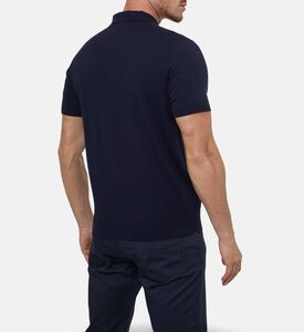 Corneliani Classic Cotton Polo Knit, Navy, 58, Model View