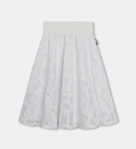 تنورة ميدي بطيات دانتيل للبنات