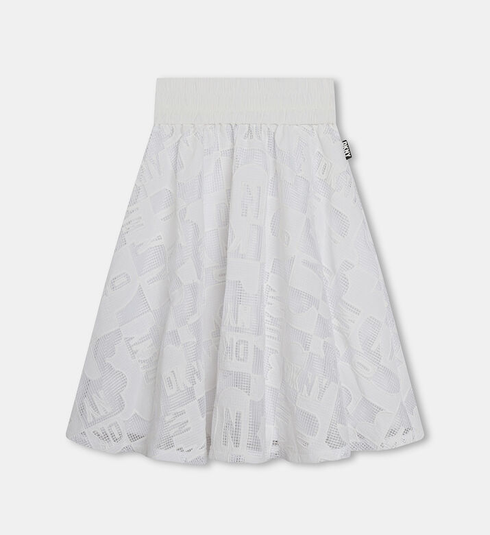 Girl Lace Pleated Midi Skirt