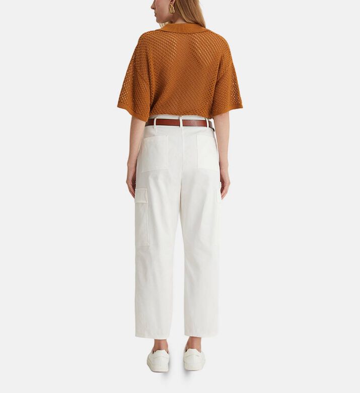 Open-knit Short-sleeve Polo Shirt