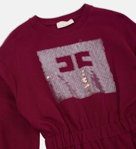 فستان طويل الأكمام مزين بترتر