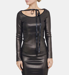 بلوزة لوكس بربطة عنق ميتاليكية