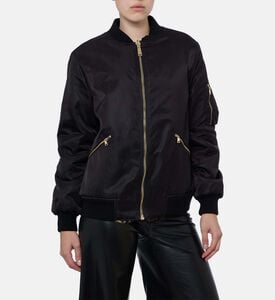 Alice and Olivia Becky Reversible Faux Fur Bomber, Model View