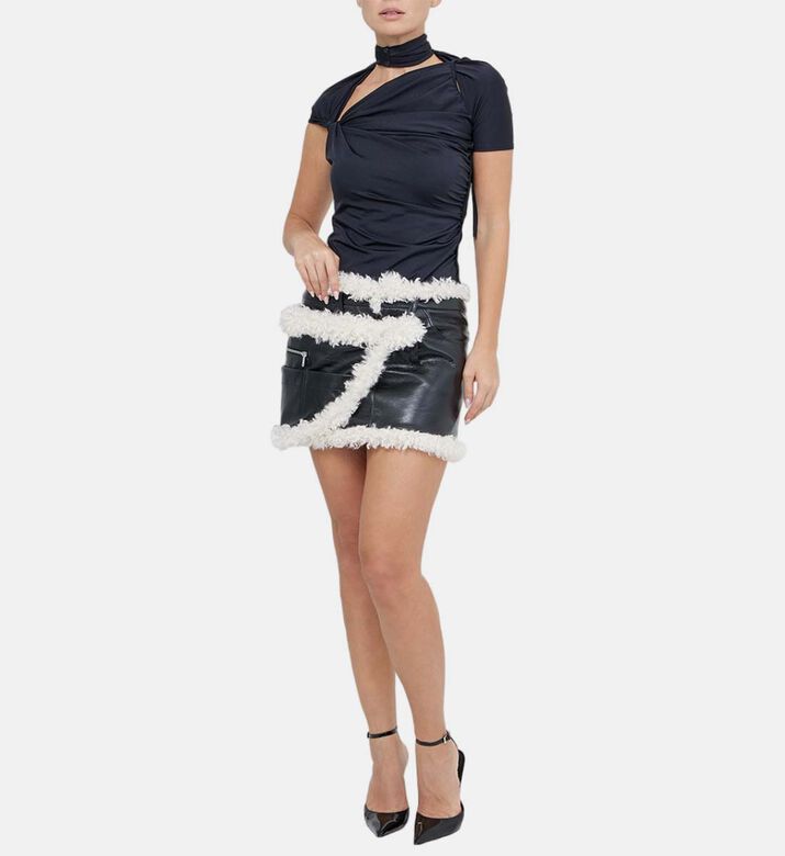 Faux Leather Utility Mini Skirt Faux Leather Utility Mini Skirt