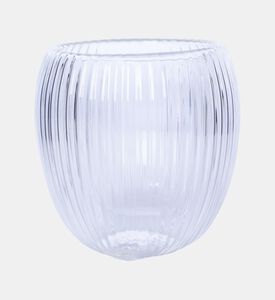 مجموعة أكواب زجاجية شفافة مزدوجة الجدران مخططة 4 قطع 120 مل