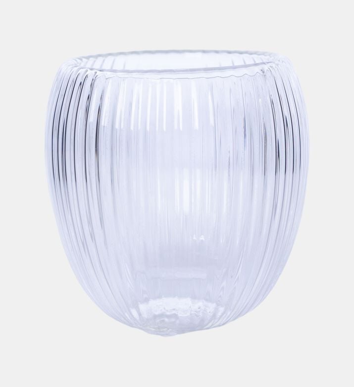 Double Wall Stripe Clear Glass Mug 4-piece Set - 120ml Double Wall Stripe Clear Glass Mug 4-piece Set - 120ml