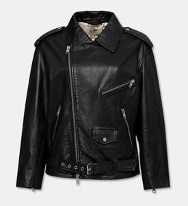 Momoni Leather Biker Coat, Packshot View