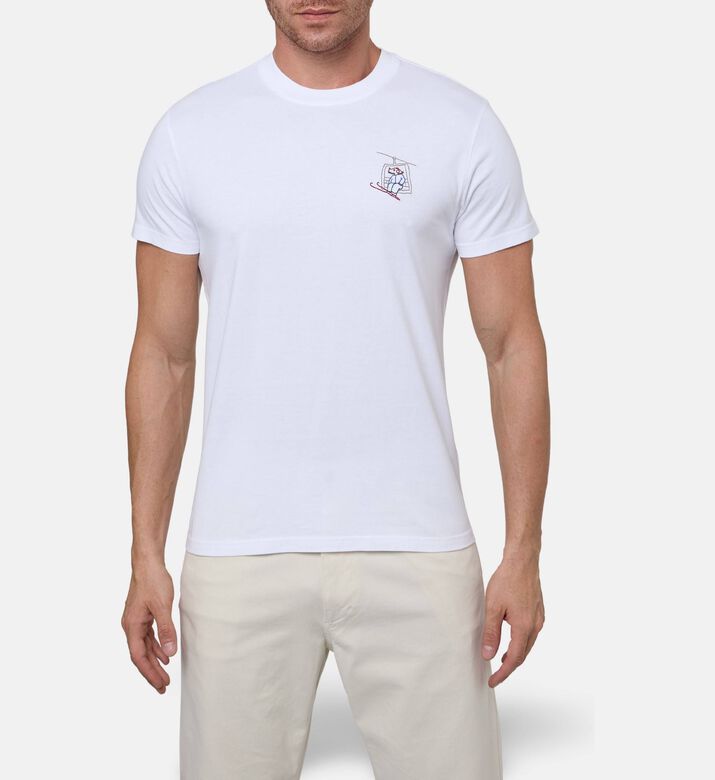 Maison Labiche Popincourt Skier-embroidery T-shirt, Model View