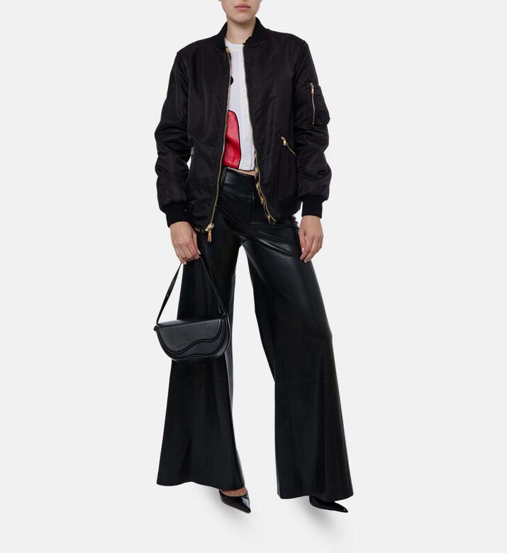 Alice and Olivia Becky Reversible Faux Fur Bomber, Model View