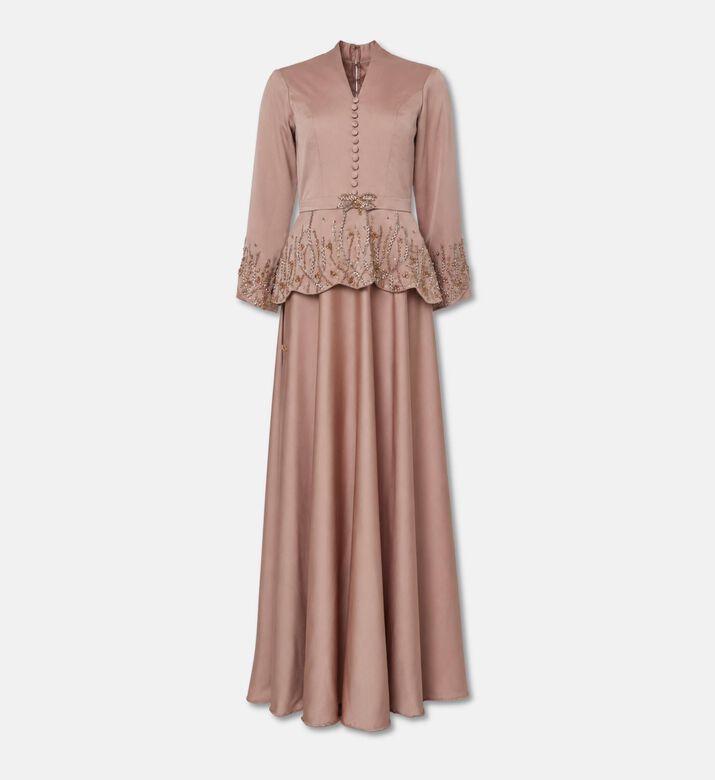 Suzy Matar Long Dress, Brown, S, Packshot View