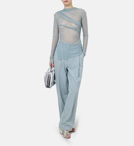 بلوزة لاتيس شبكي غير متماثل