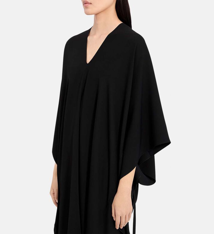 Fluid V-neck Midi Wrap Dress