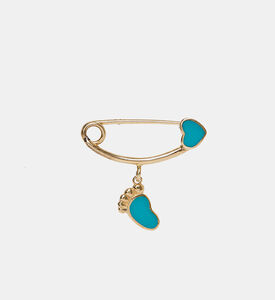 دبوس بروش قلادة بحلية قلب وقدم