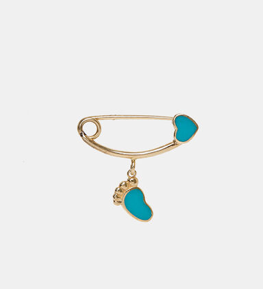 Foot Heart Pendant Brooch Pin