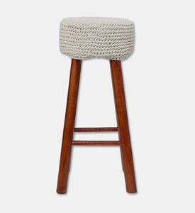 Home Deco and More Rise Hand-knotted Pattern Stool, Packshot View