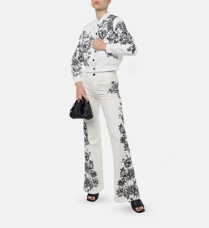 Floral-print Flared Pants