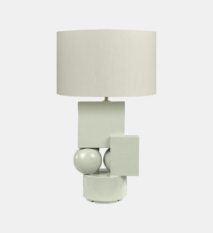 Versmissen Geometric Sculptural Table Lamp, White, Packshot View