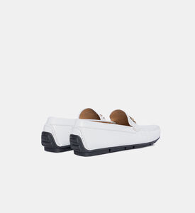 Leather Embossed Buckle Loafers Leather Embossed Buckle Loafers