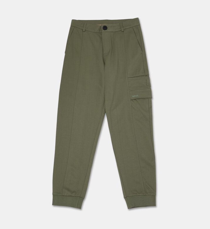 Boss Multi-pocket Regular-fit Pants, Green, 14y, Packshot View