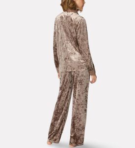 DKNY Crushed Velour Pajama Set, Nude, Xl, Model View