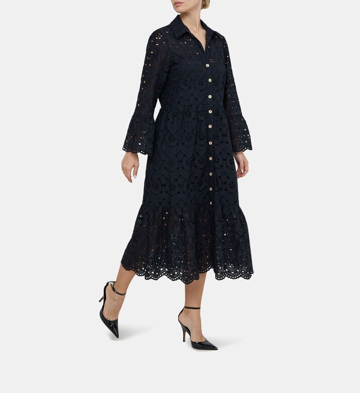 Embroidered Midi Shirt Dress Embroidered Midi Shirt Dress