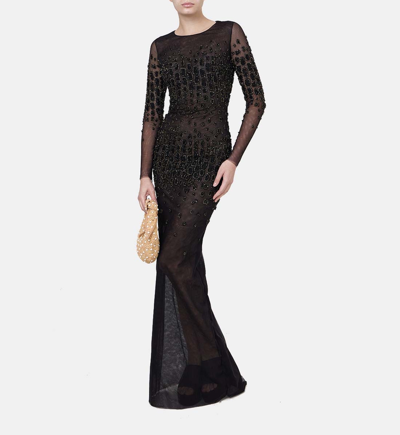 Beaded Crewneck Dress