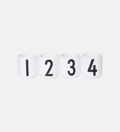 Numbers Espresso Cups 4-piece Set