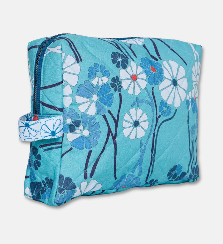 Karma on the Rocks Kiku Aqua Cotton Medium Pouch, Packshot View