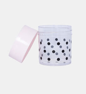 علبة بغطاء من النقاط البلاستيكية