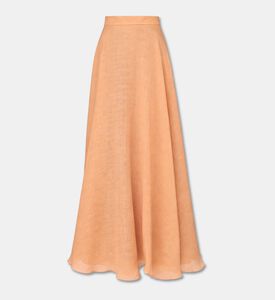 Blue For Burgundy Sheer Overlay A-line Maxi Skirt, Packshot View