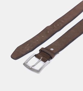 حزام بإبزيم معدني ذهبي من جلد السويد