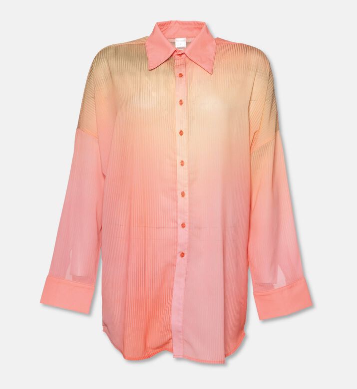 Baobab Oversized Button-up Gradient Shirt, Coral, M, Packshot View