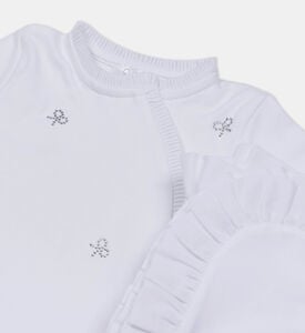 Cotton Crystal Bows Dungaree Cotton Crystal Bows Dungaree