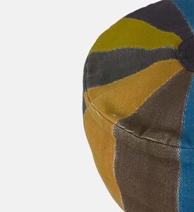Home Deco and More Jute Round Patchwork Pouf, Packshot View