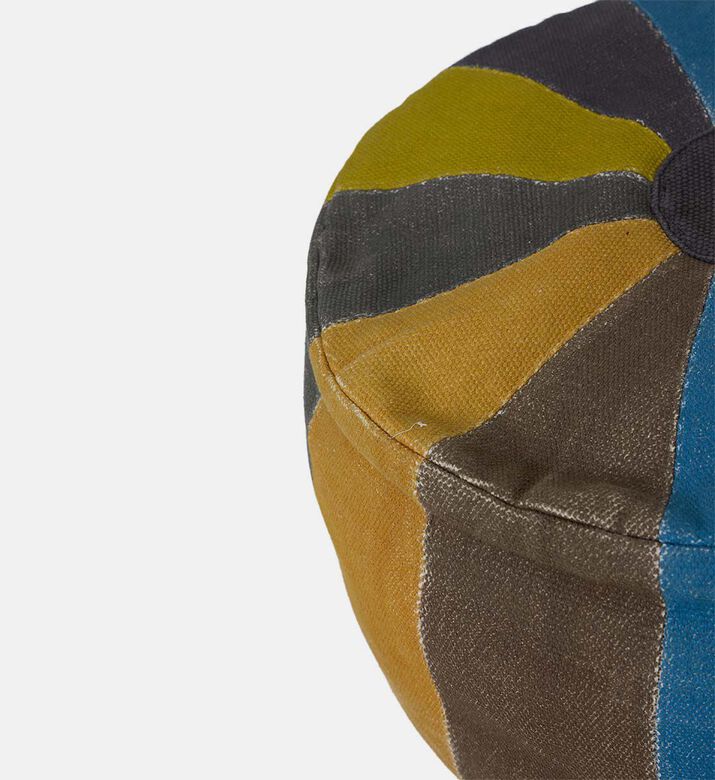 Home Deco and More Jute Round Patchwork Pouf, Packshot View