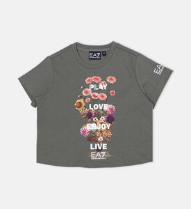 تيشيرت بياقة دائرية بطبعة أزهار