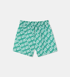 شورت بجيوب جانبية بطبعة شعار العلامة