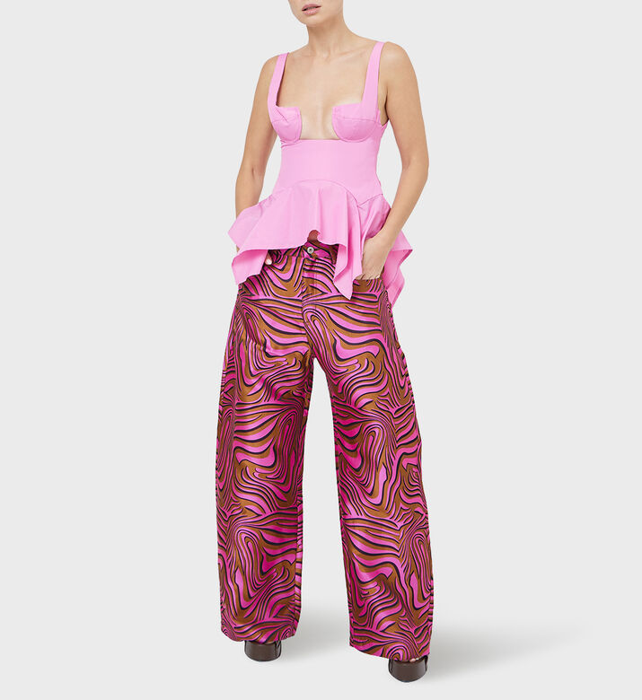 Waist Flounce Strap Corset Top