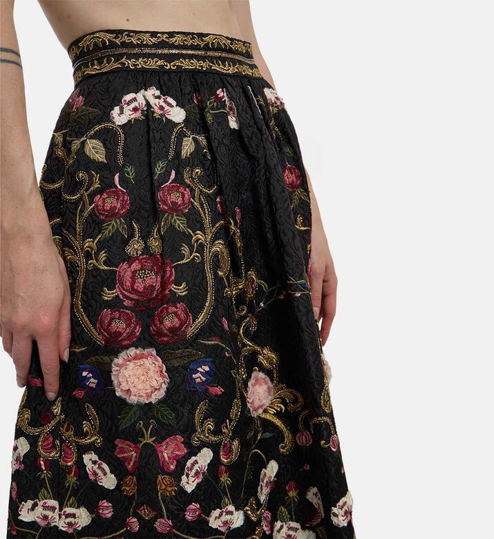 Alice and Olivia Floral-embroidery Maxi Skirt, Model View
