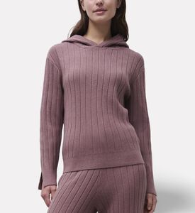 Chantelle Ribbed Knit Hooded Sweater, Model View