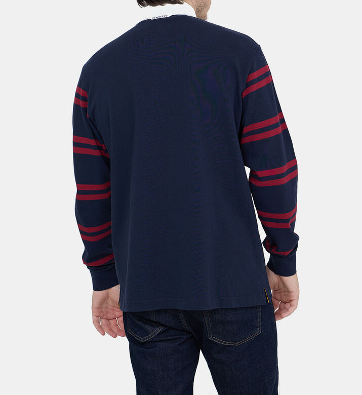 قميص بولو مخطط بأكمام طويلة