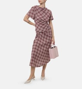 Isabel Marant Plaid-print Short-sleeve Top, Model View