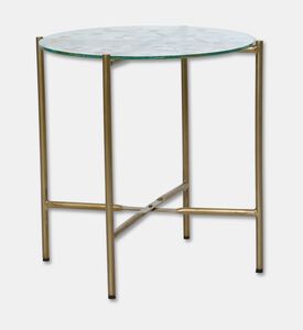 Home Deco and More Knock-down Stand Round-top Table, Clear, 39-cm, Packshot View