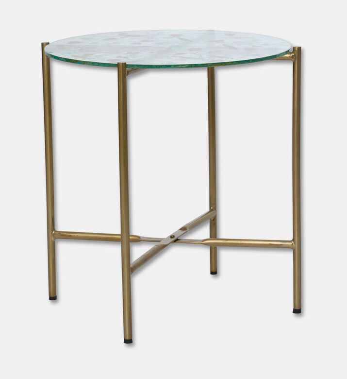 Home Deco and More Knock-down Stand Round-top Table, Clear, 39-cm, Packshot View