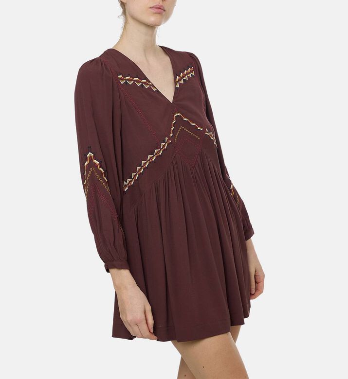 Ba and Sh Tay Geometric Embroidery Mini Dress, Model View Ba and Sh Tay Geometric Embroidery Mini Dress, Model View