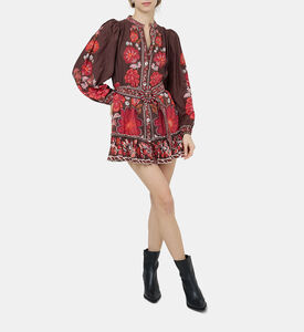 فستان جيجي مزدان برسوم قصير