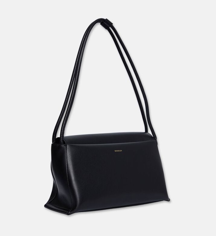 Wandler Veneto Shoulder Linen Bag, Black, Packshot View