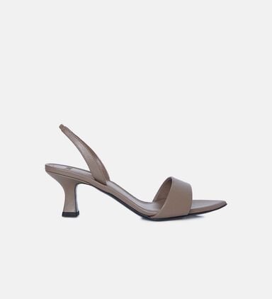 Orchid Leather Med Heel Sandals