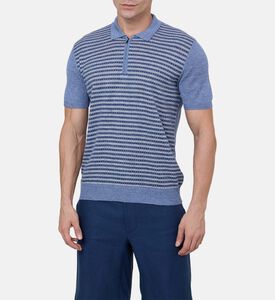 قميص بولو محبوك بنسيج مزخرف